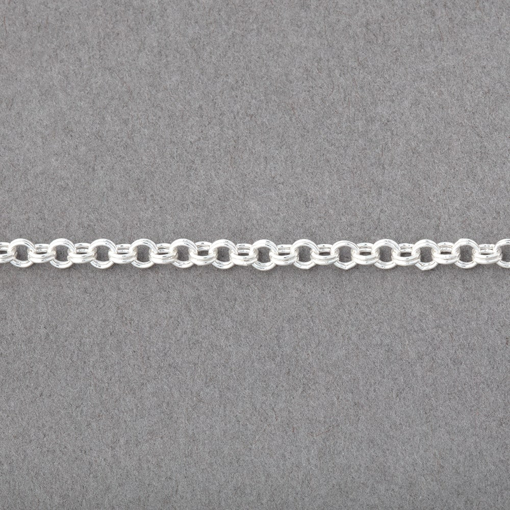 2.5mm Silver Plated Double Rolo Link Chain 3 Feet - The Bead Traders