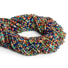 2.5mm Spiny Oyster, Lapis Lazuli & Turquoise Square Heishis 14 inch 320 beads - The Bead Traders
