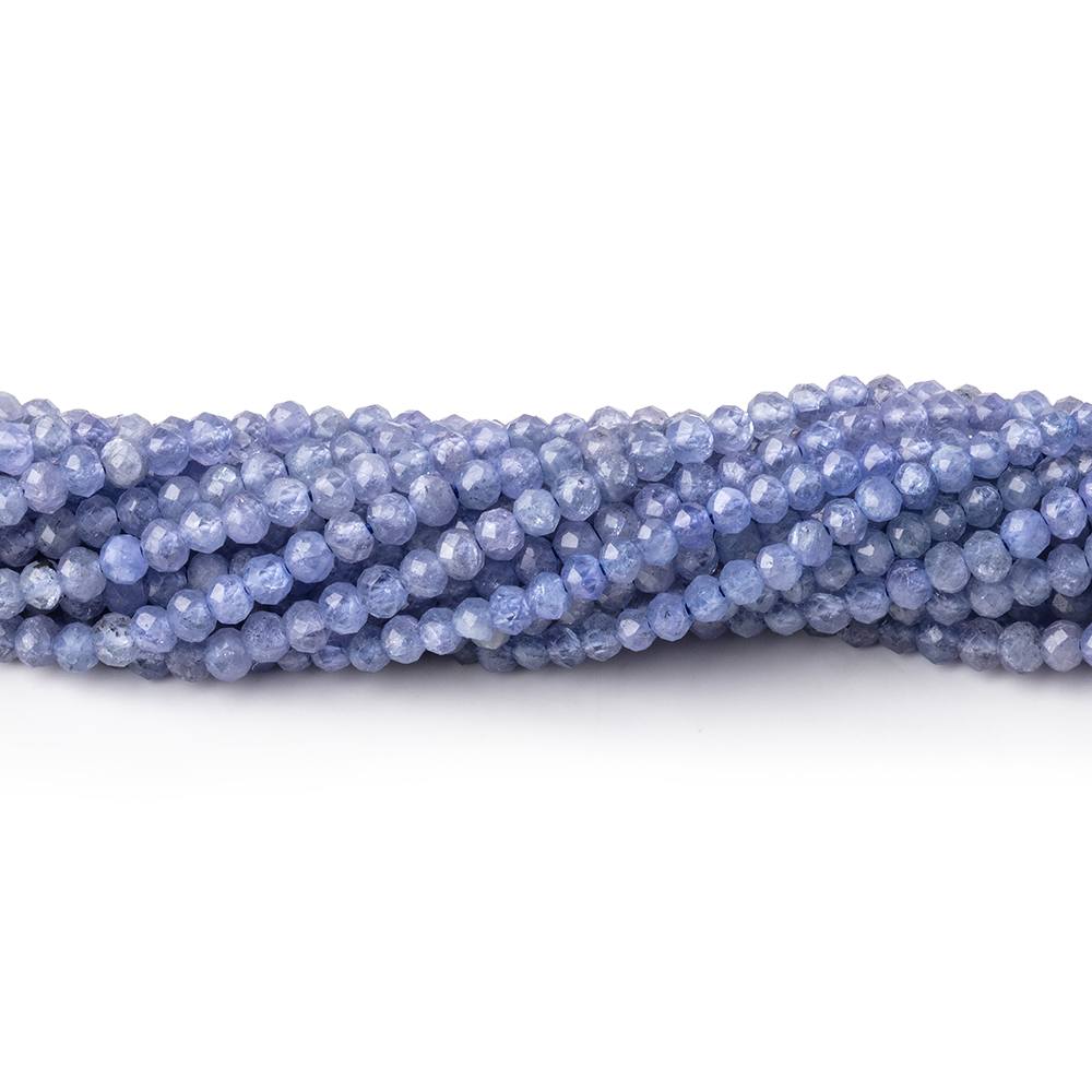 2.5mm Tanzanite Microfaceted Rondelles 12 inch 145 beads - The Bead Traders