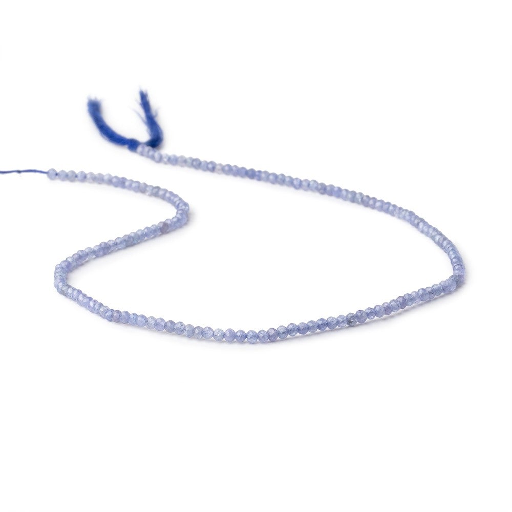 2.5mm Tanzanite Microfaceted Rondelles 12 inch 145 beads - The Bead Traders