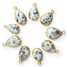 25x14mm Gold Leafed Jelly Jasper Pear Pendant 1 Bead - The Bead Traders