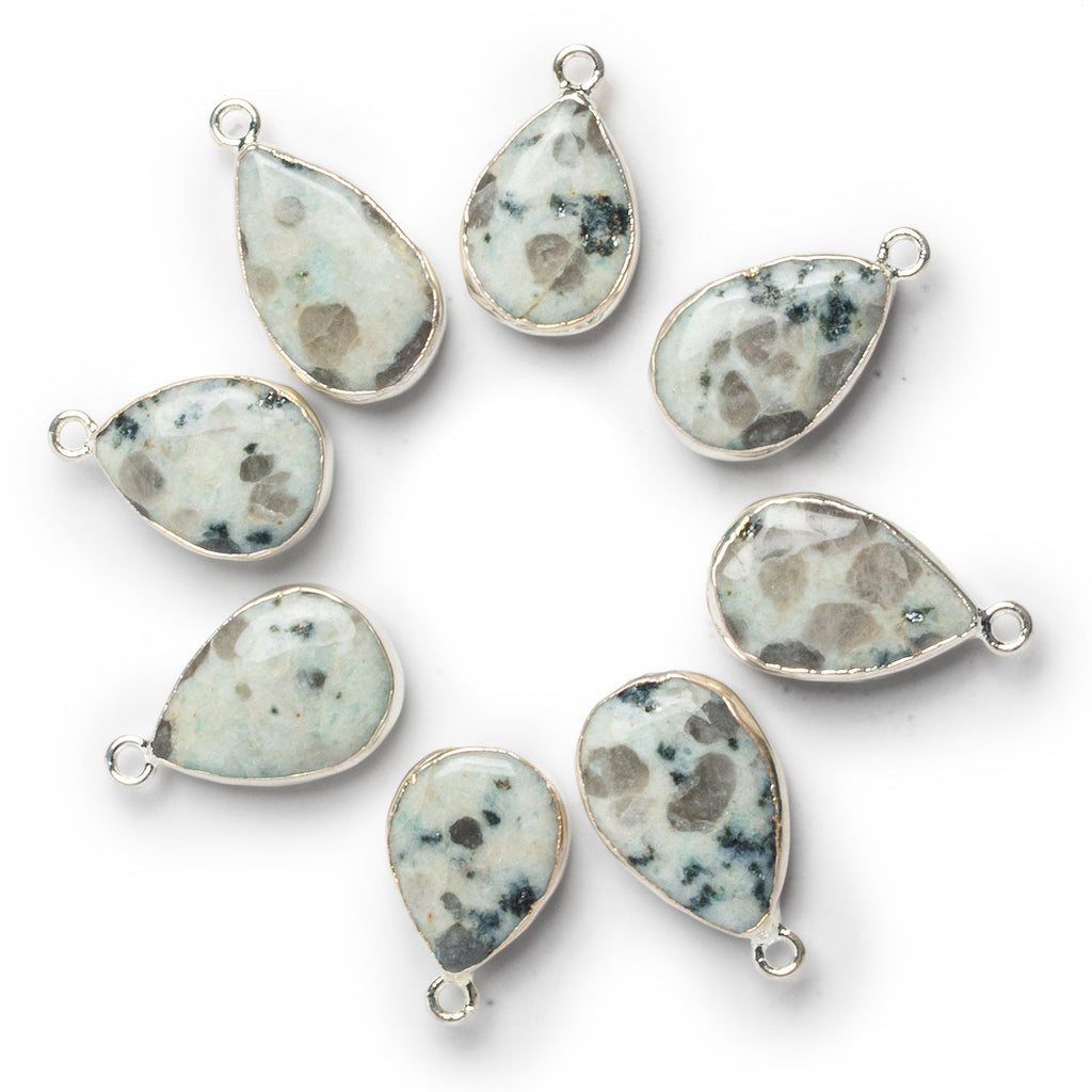 25x14mm Silver Leafed Jelly Jasper Pear Pendant 1 Bead - The Bead Traders