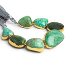 25x17mm Gold Leafed Russian Emerald Nuggets 6 inch 7 beads - The Bead Traders