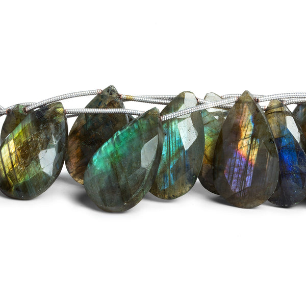 25x17mm Labradorite Faceted Pears 7.5 inch 8 beads
