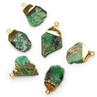 25x18mm Gold Leafed Emerald Slice Pendant 1 Bead - The Bead Traders