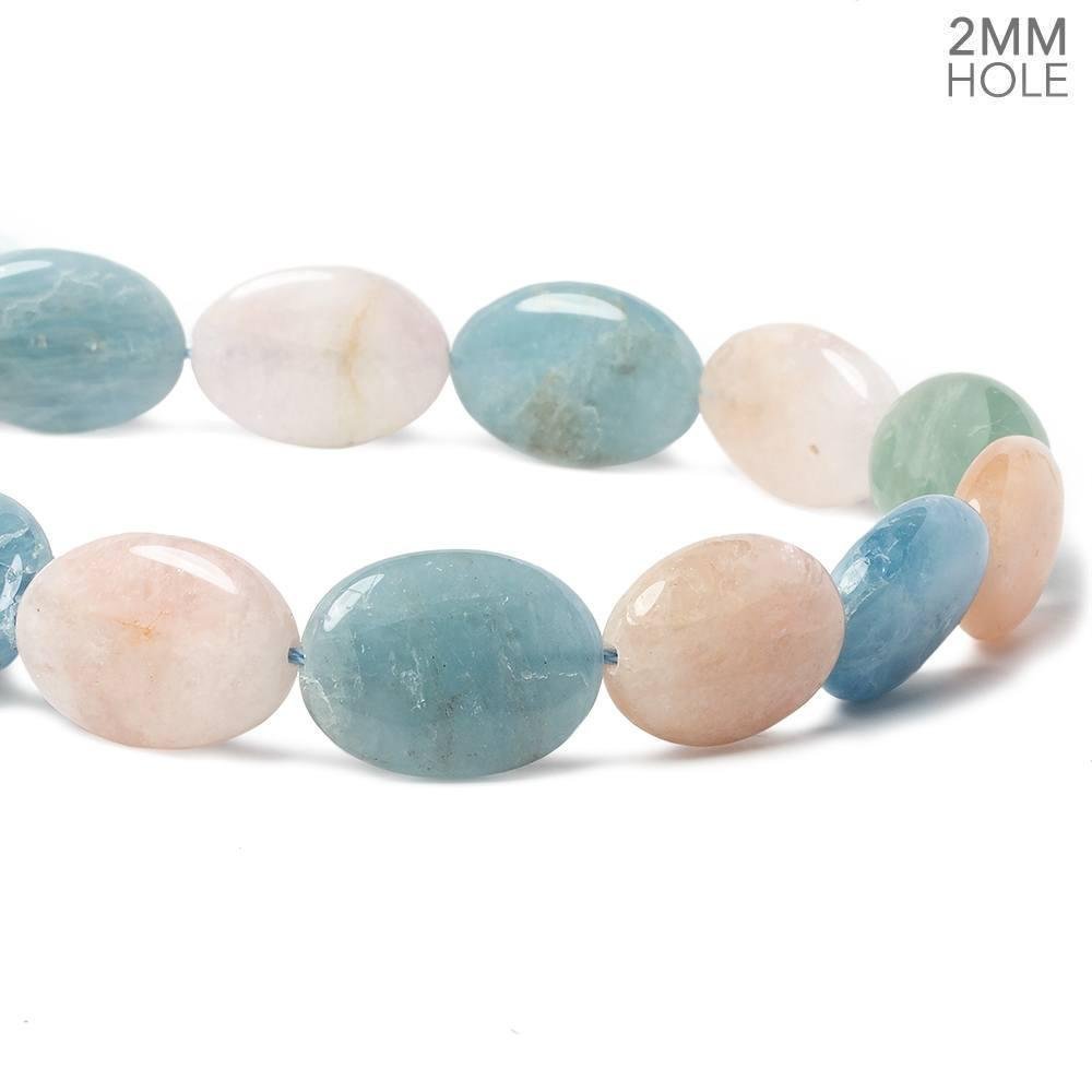 25x18mm Multi Beryl Plain Ovals 17 inch 17 beads - The Bead Traders