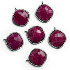 25x22mm Black Gold Bezeled Red Aventurine Pillow CZ Pavé Halo Pendant 1 Bead - The Bead Traders