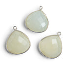 26mm Silver Bezeled White Moonstone Heart Pendant 1 Bead - The Bead Traders