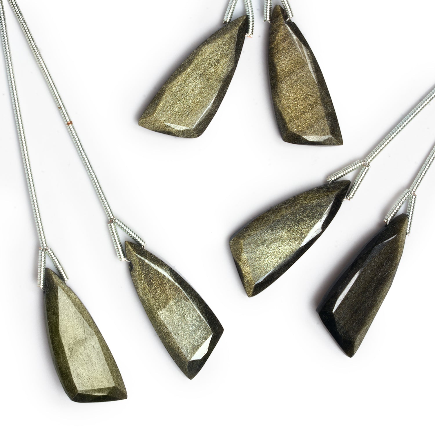 26x10mm Golden Sheen Obsidian Fancy Focals 2 Beads - The Bead Traders