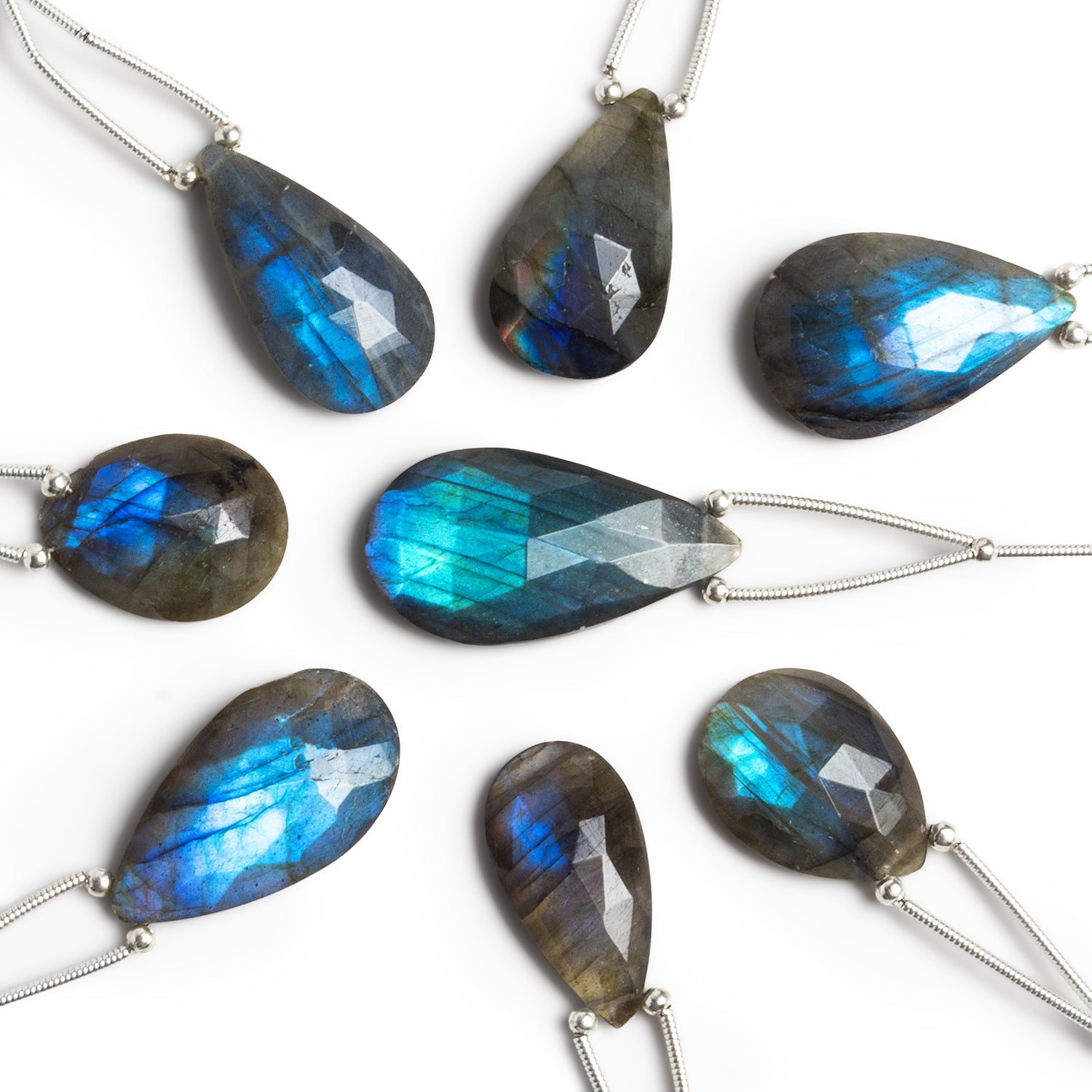 26x14mm Labradorite Faceted Pear Focal 1 Bead - The Bead Traders