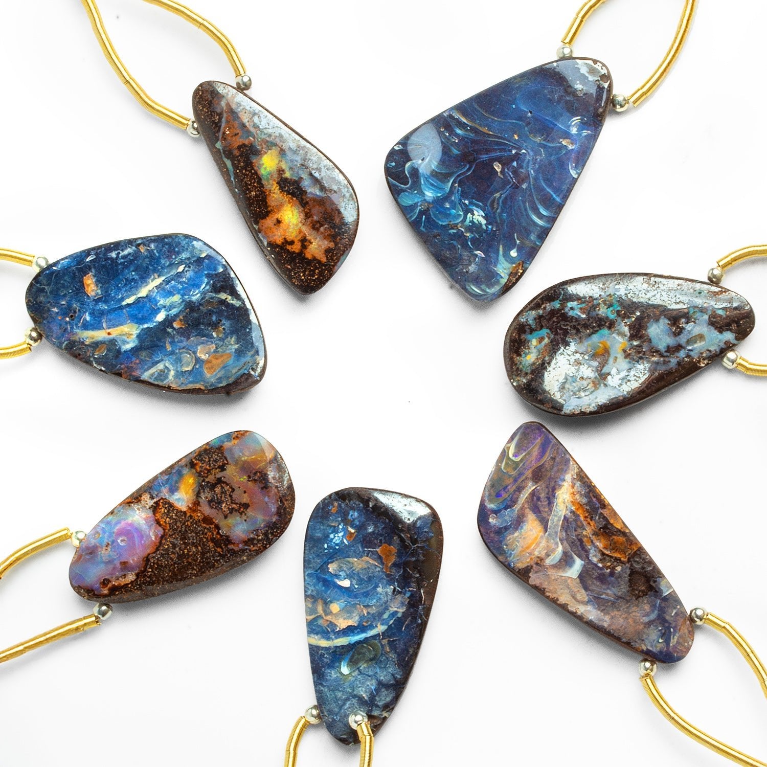 26x15mm Australian Boulder Opal Nugget Focal 1 Bead - The Bead Traders