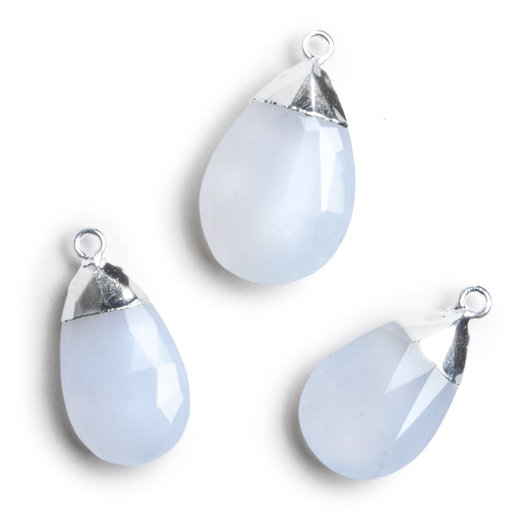 26x18mm Silver Leafed Chalcedony Pear Pendant 1 Bead - The Bead Traders