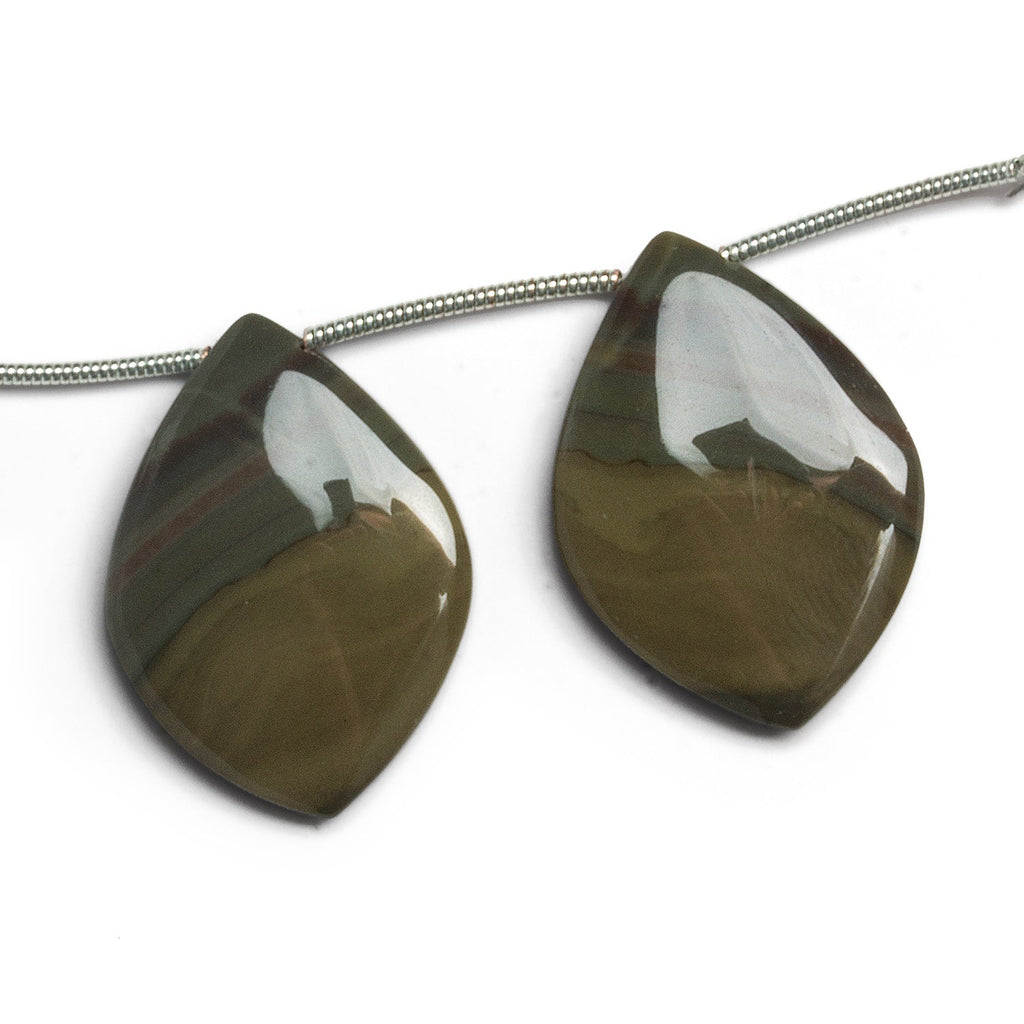 26x19mm Jasper Marquise Focals Set of 2 Beads - The Bead Traders