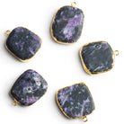 26x20mm Gold Leafed Charoite Nugget Pendant 1 bead - The Bead Traders