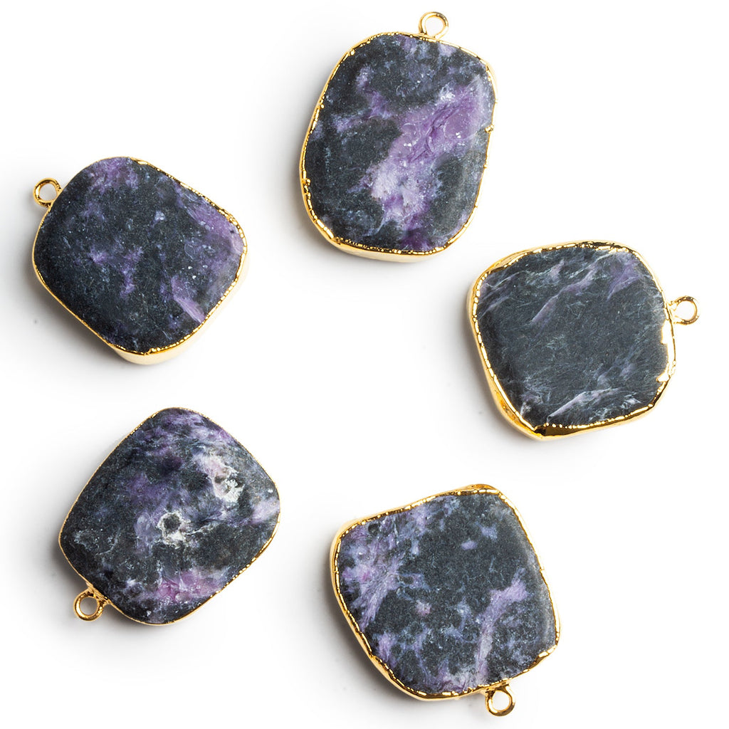 26x20mm Gold Leafed Charoite Nugget Pendant 1 bead - The Bead Traders