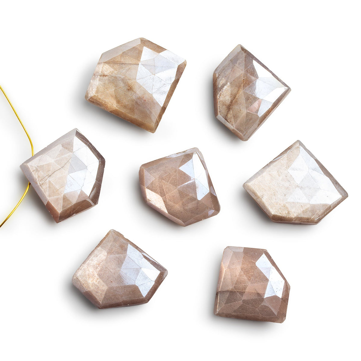 26x21mm Mystic Moonstone Faceted Pentagon Focal 1 Bead - The Bead Traders