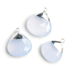 26x22mm Silver Leafed Chalcedony Heart Pendant 1 Bead - The Bead Traders