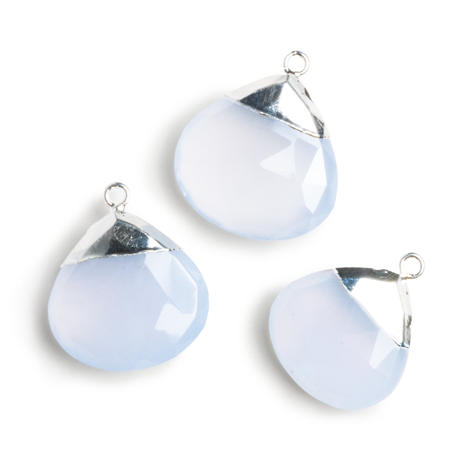 26x22mm Silver Leafed Chalcedony Heart Pendant 1 Bead - The Bead Traders