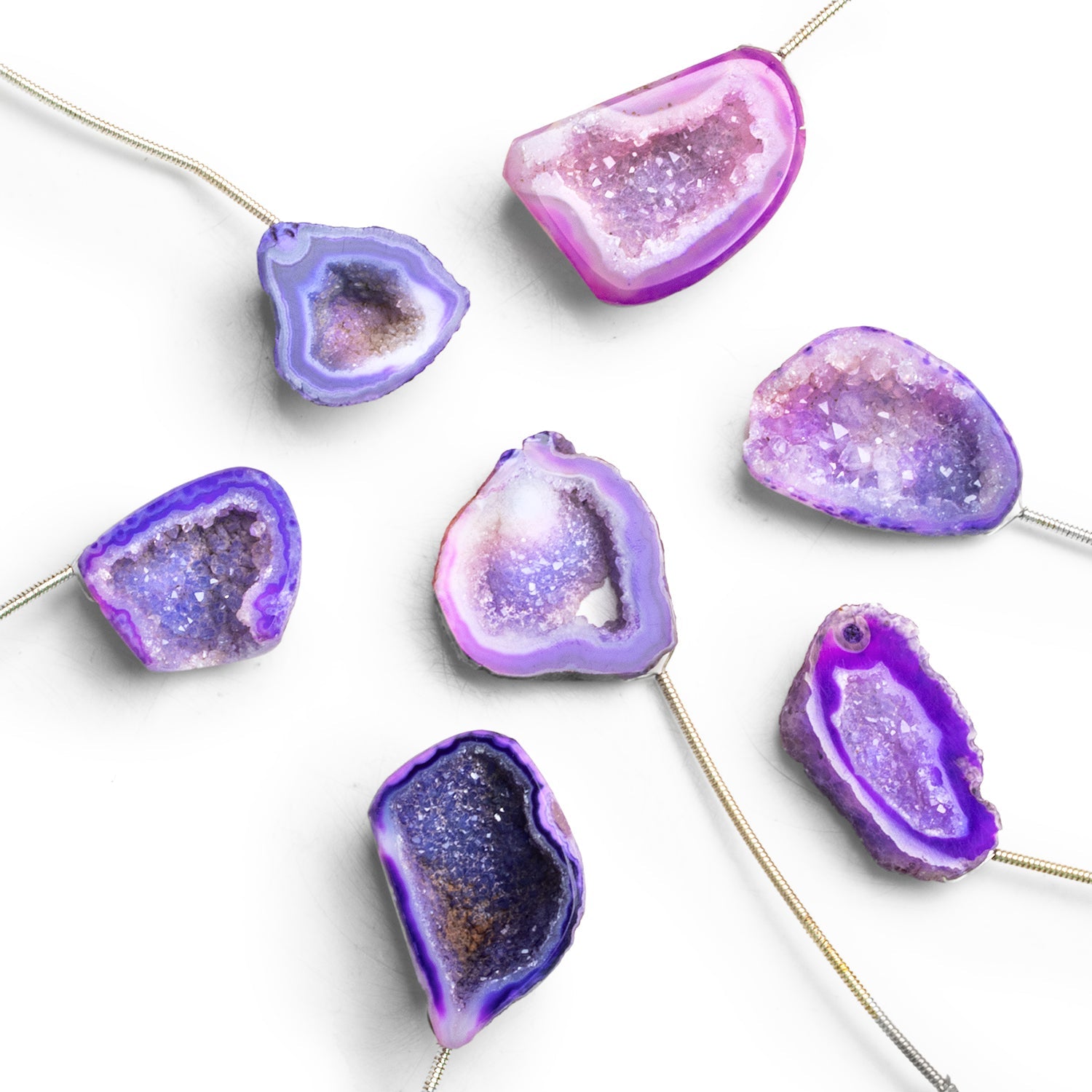 26x24mm Purple Agate Drusy Focal 1 Bead - The Bead Traders
