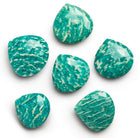 27mm Russian Amazonite Faceted Heart Focal 1 Bead - The Bead Traders