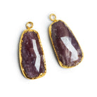 27x12mm Gold Leafed Sapphire Pendants Set of 2 Beads - The Bead Traders
