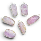 27x13mm Silver Leafed Kunzite Nugget Pendant 1 Bead - The Bead Traders