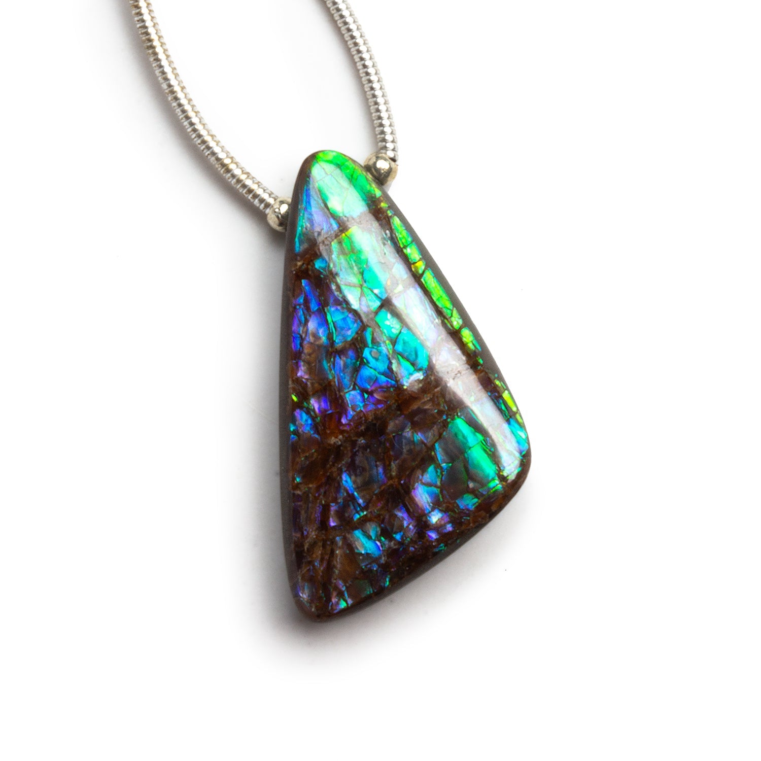 27x14mm Ammolite Marquise Focal 1 Bead - The Bead Traders