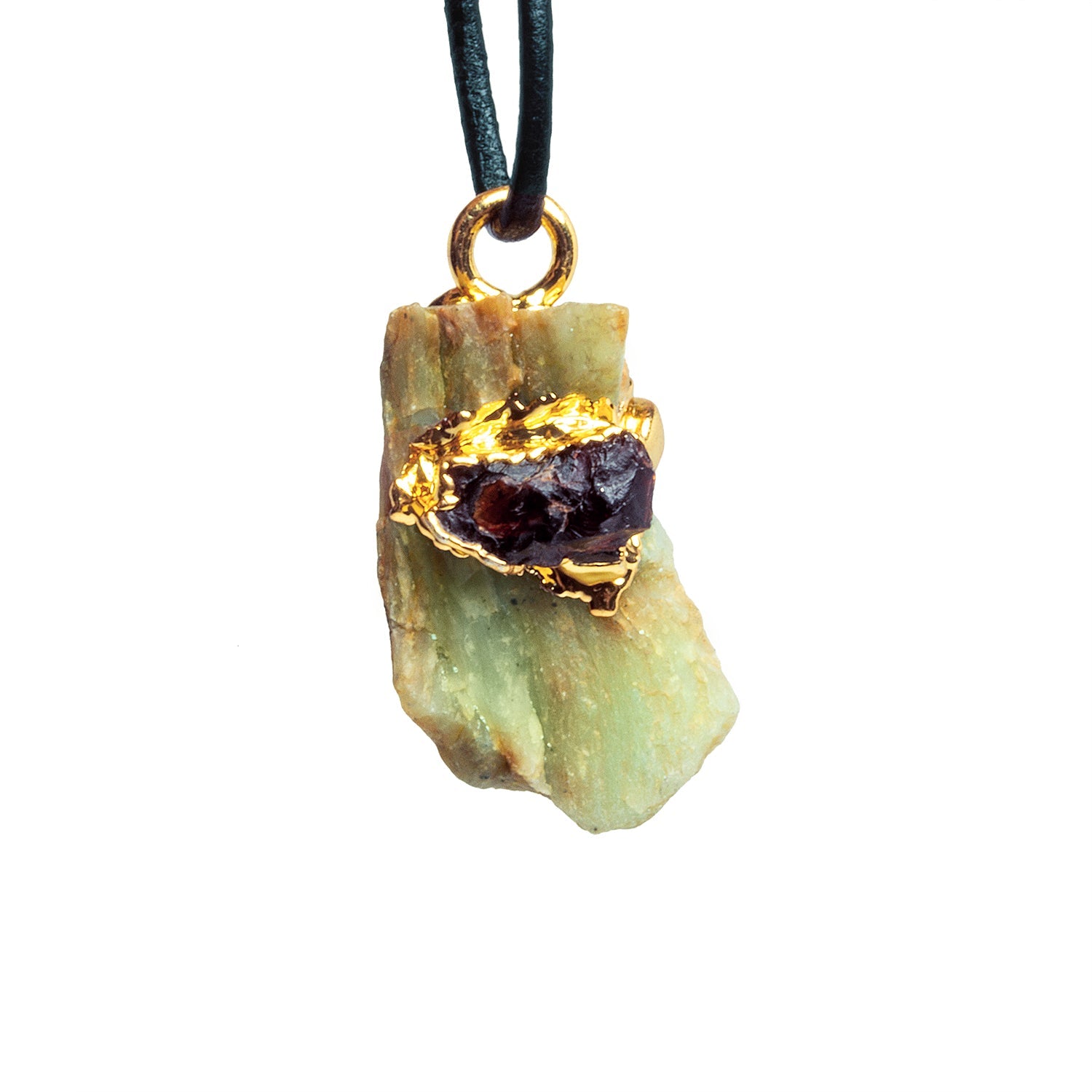 27x14mm Double Leafed Peruvian with Garnet Pendant 1 Bead - The Bead Traders