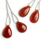 27x16mm Red Chalcedony Pear Focals Set of 2 Beads - The Bead Traders