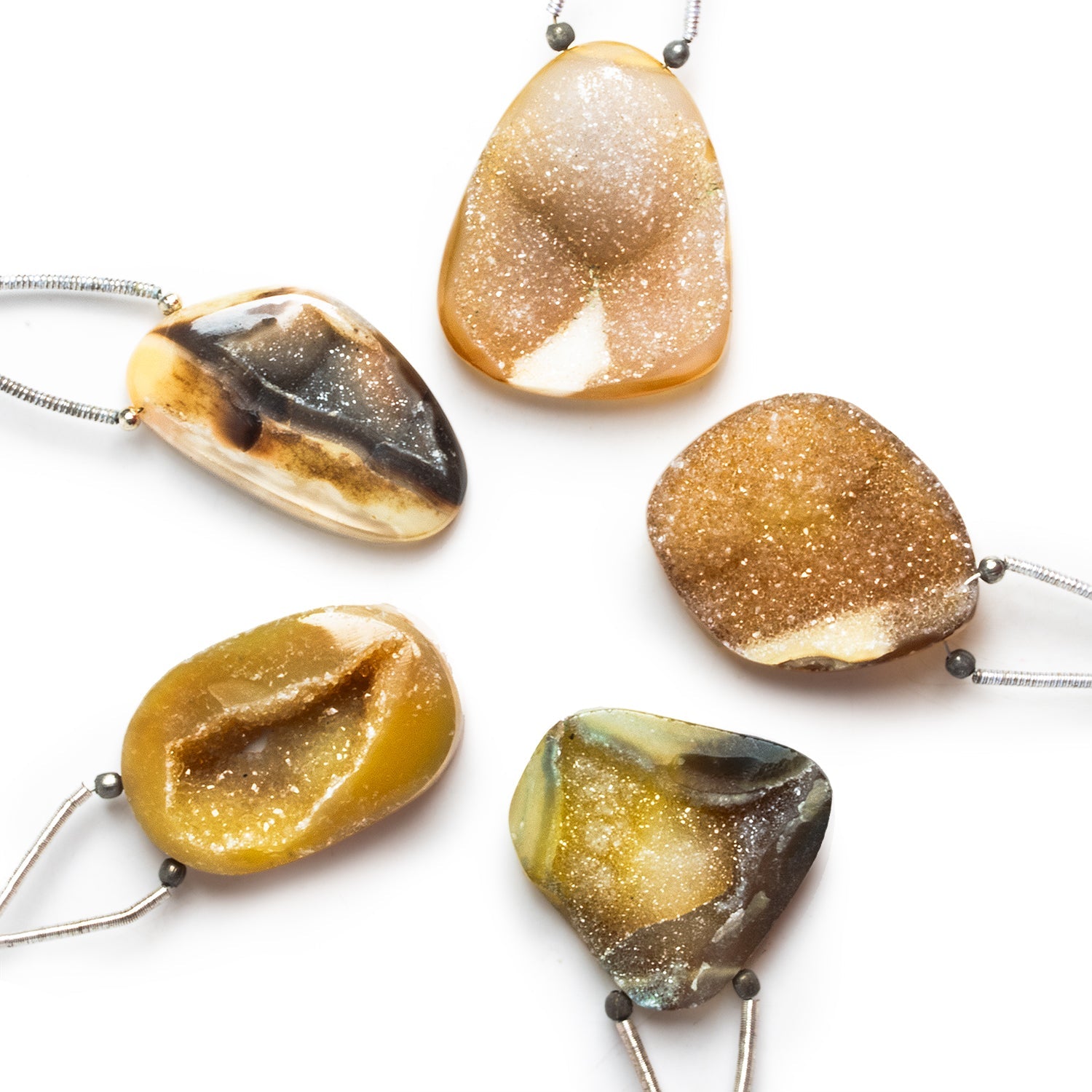 27x21mm Golden Drusy Nugget Focal 1 Bead - The Bead Traders