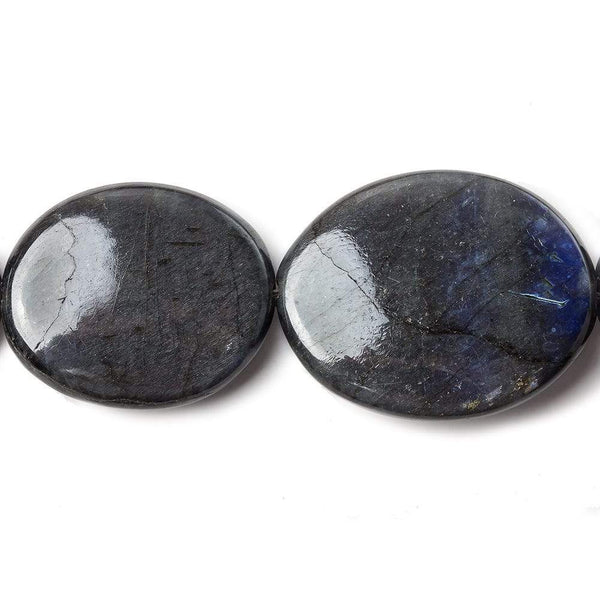 27x22mm Black Labradorite Plain Nuggets 17 inch 17 beads A Grade