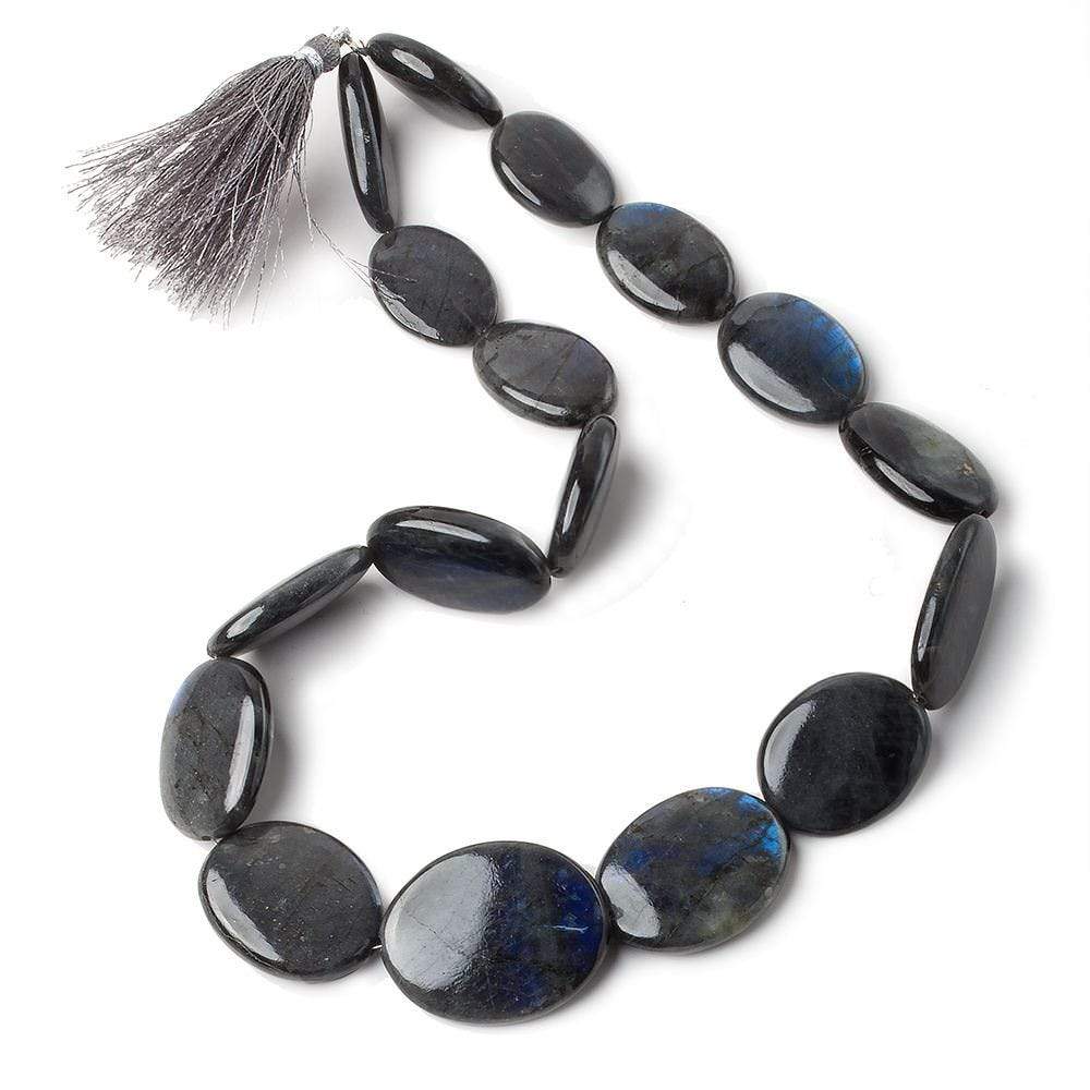 27x22mm Black Labradorite Plain Nuggets 17 inch 17 beads A Grade - The Bead Traders