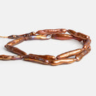 27x5mm Copper Biwa Freshwater Pearls 16 inch 13 beads - The Bead Traders
