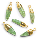 27x7mm Gold Leafed Green Kyanite Natural Crystal Pendant - The Bead Traders