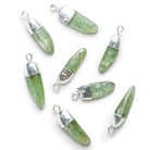 27x7mm Silver Leafed Green Kyanite Natural Crystal Pendant - The Bead Traders