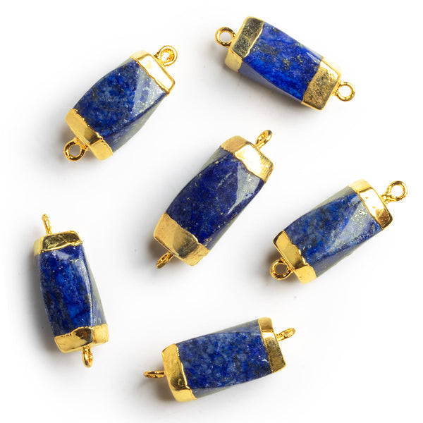 28x11mm Gold Leafed Lapis Lazuli Twist Connector 1 Bead
