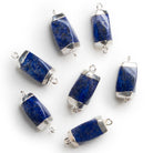 28x11mm Silver Leafed Lapis Lazuli Twist Connector 1 Bead - The Bead Traders