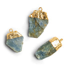 28x12mm Gold Leafed Sapphire Natural Crystal Pendant - The Bead Traders