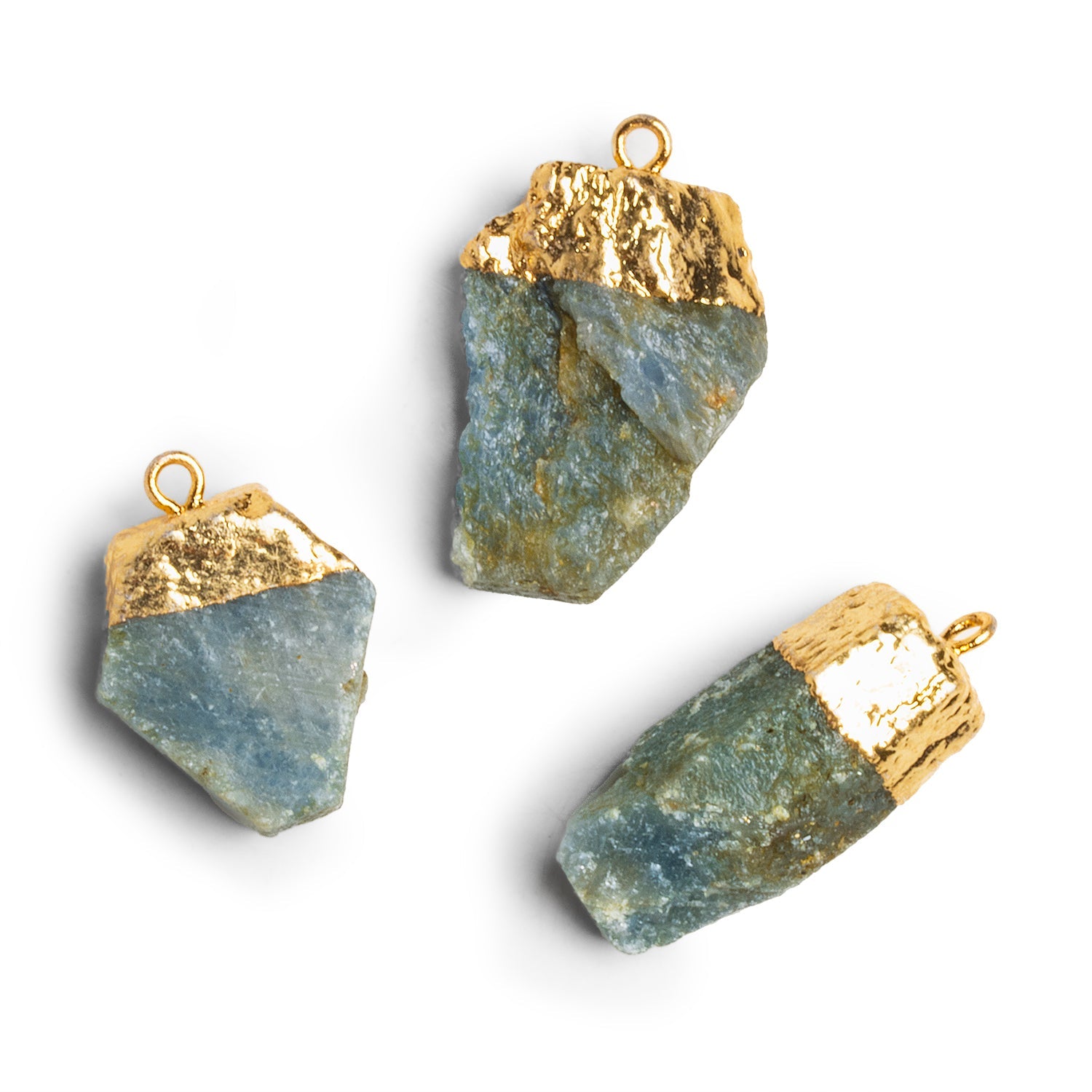 28x12mm Gold Leafed Sapphire Natural Crystal Pendant - The Bead Traders