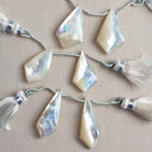 28x14mm Mother of Pearl Shield Focals Set of 2 Beads - The Bead Traders