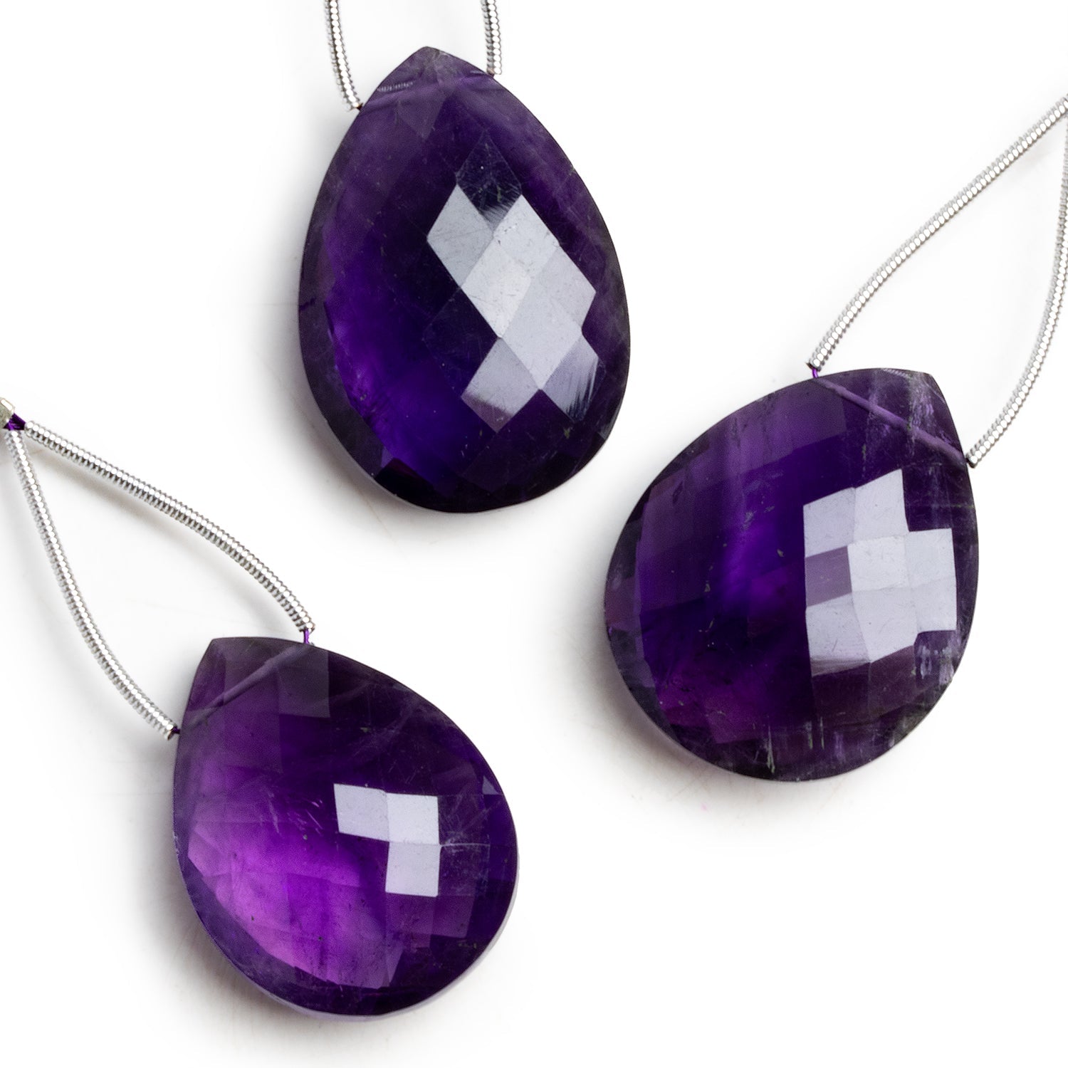 28x18mm Amethyst Faceted Pear Focal 1 Bead - The Bead Traders