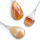 28x20mm Orange Banded Agate Pear Focal 1 Bead - The Bead Traders