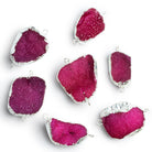 28x20mm Silver Leafed Pink Drusy Nugget Connector 1 Bead - The Bead Traders