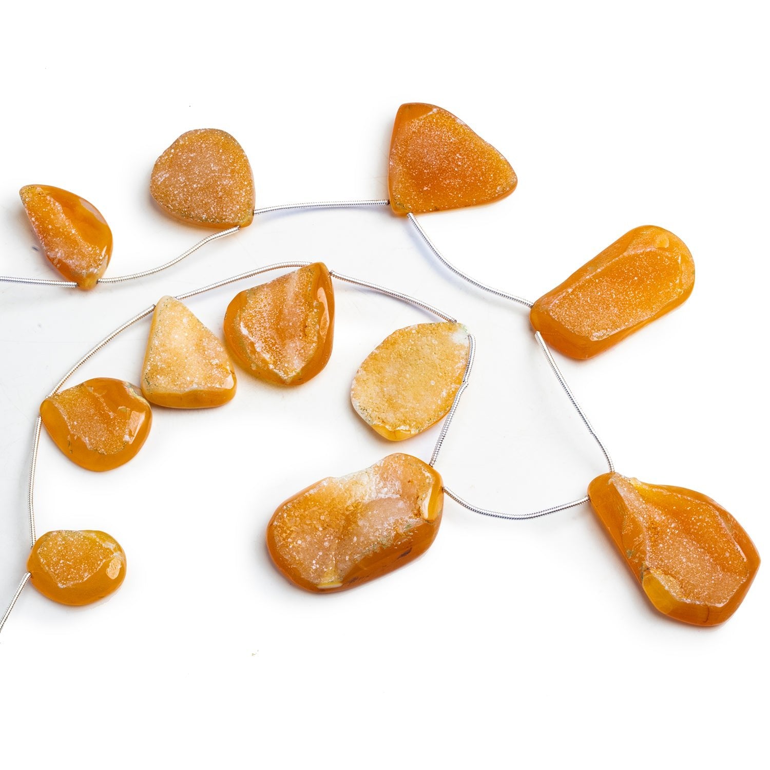 28x20mm Toffee Drusy Nuggets 15 inch 11 beads - The Bead Traders