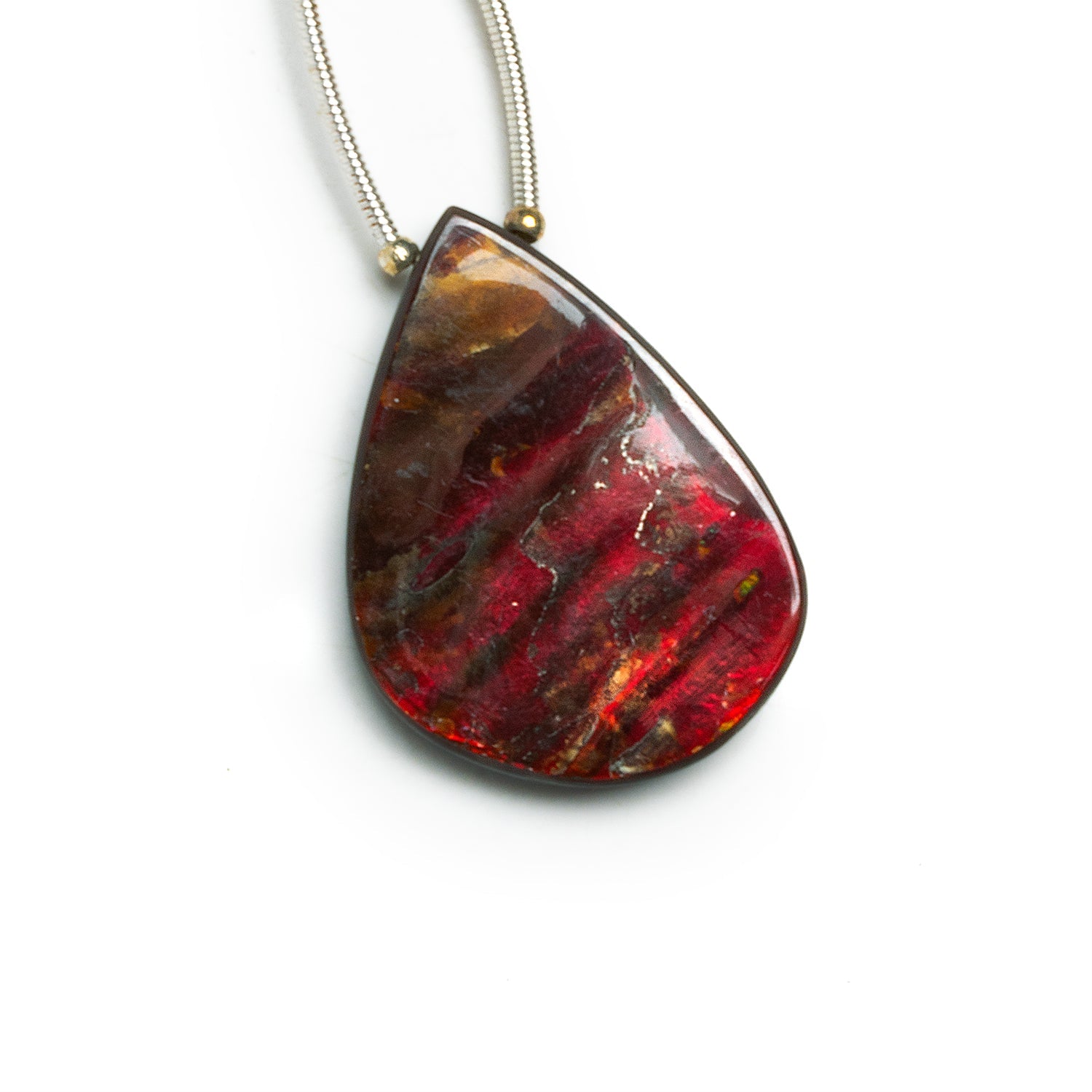 28x21mm Ammolite Pear Focal 1 Bead - The Bead Traders