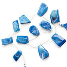 28x21mm Blue Drusy Nuggets 14 inch 11 beads - The Bead Traders