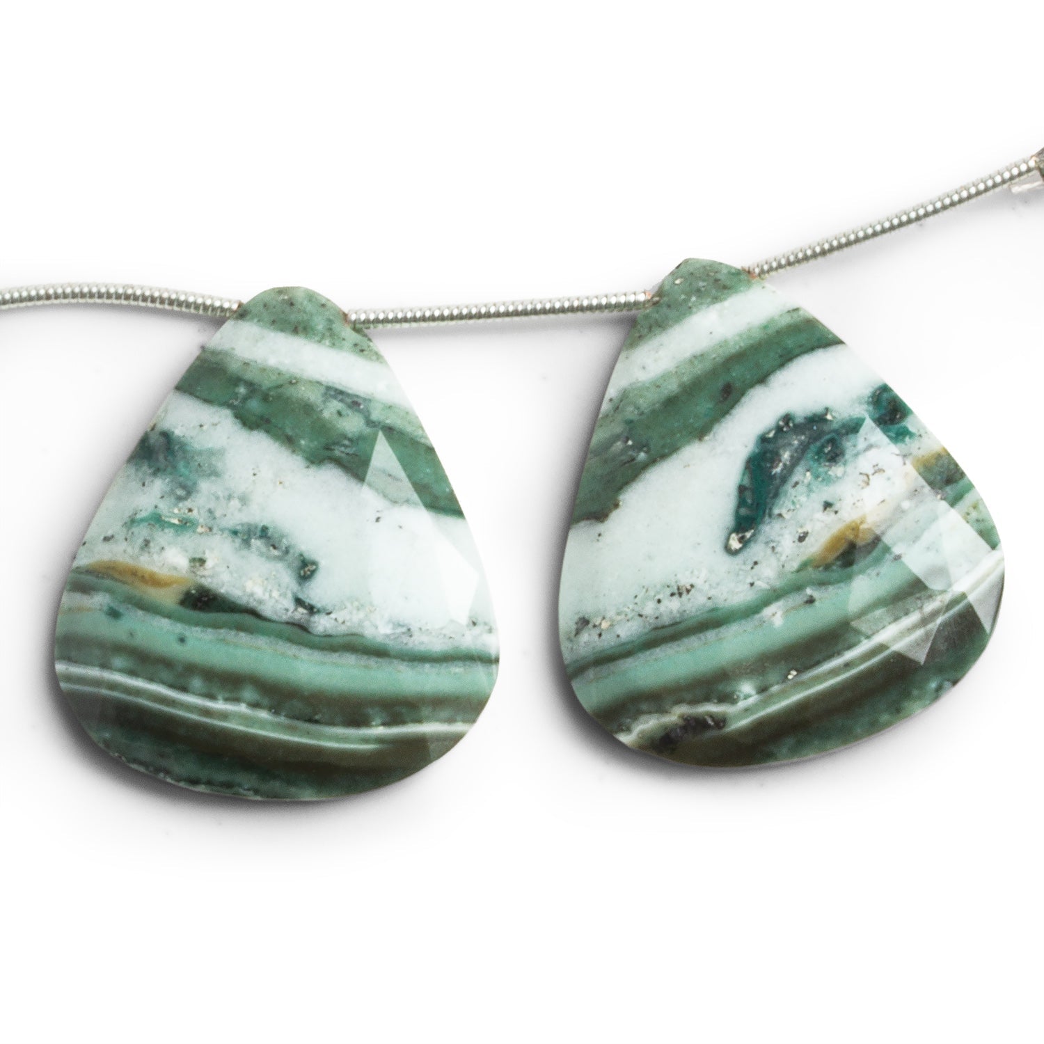28x24mm Jasper Pear Focals Set of 2 Beads - The Bead Traders