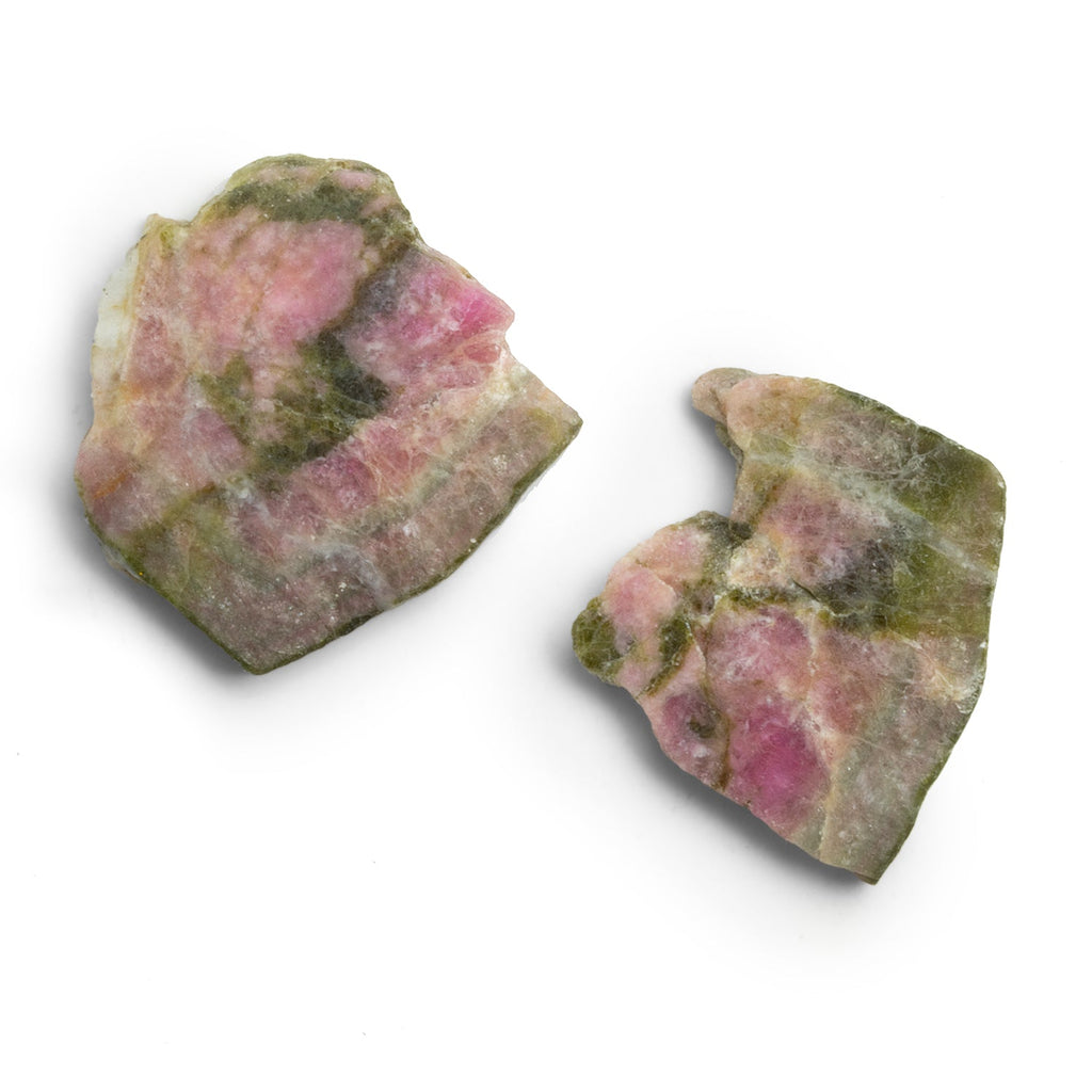 28x26mm Watermelon Tourmaline Slice Beads - Set of 2 - The Bead Traders