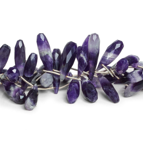 28x8mm Cape Amethyst Faceted Teardrops 8 inch 14 beads