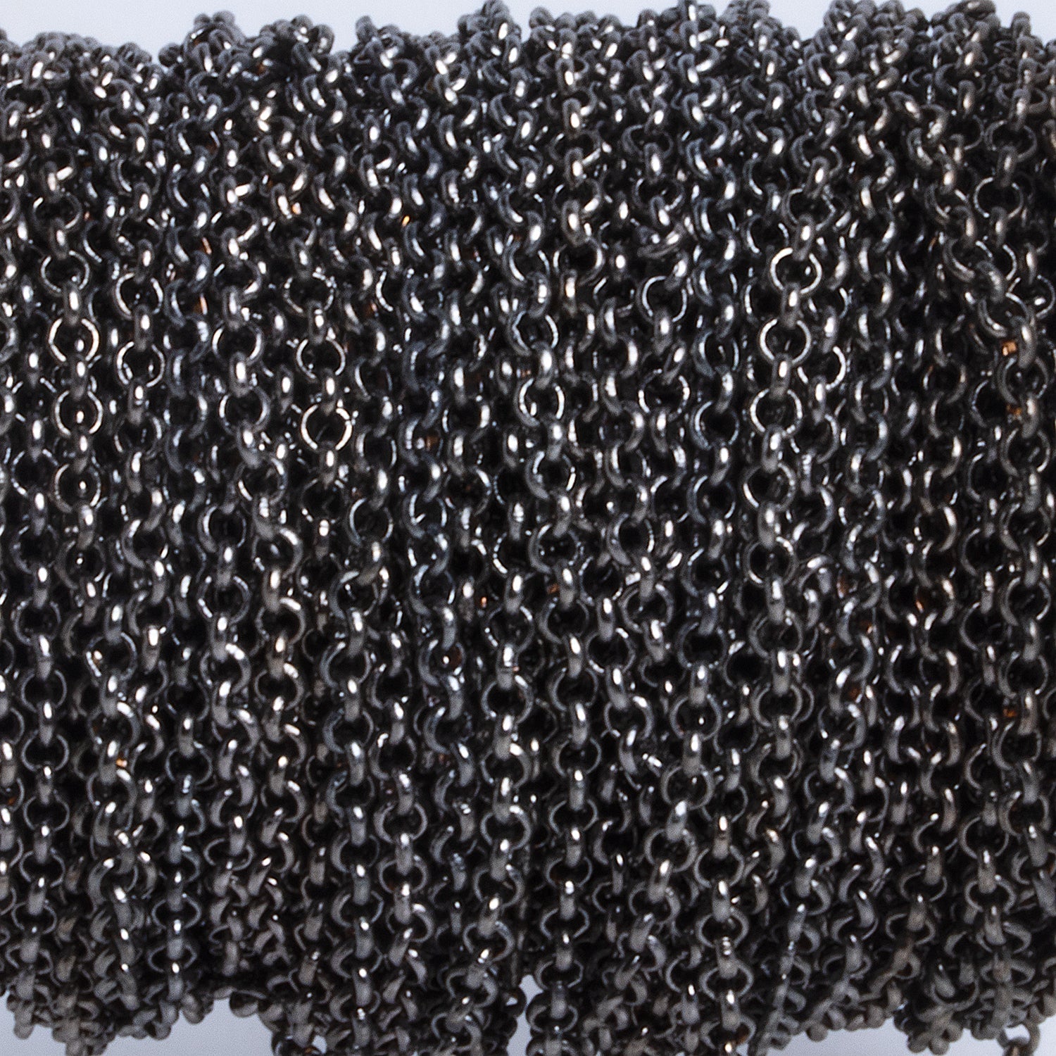 2mm Black Gold plated Ring Link Chain 3 Feet - The Bead Traders